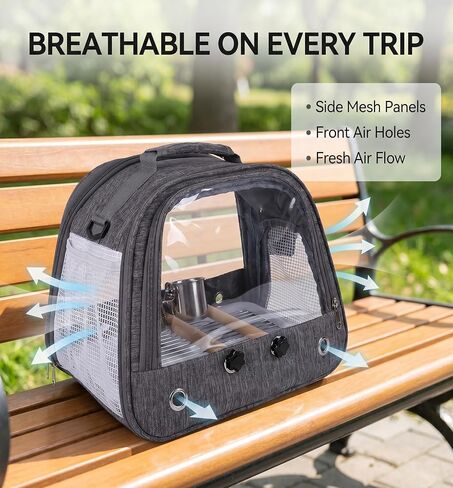 Pethiy Bird Carrier Travel Bag, Bird Travel Carrier Cage for Large Size Parrot Portable Wild Bird Carrier,Lightweight Breathable Bird Backpack Breathable Oxford Parrot Carrier Bag in Kuwait