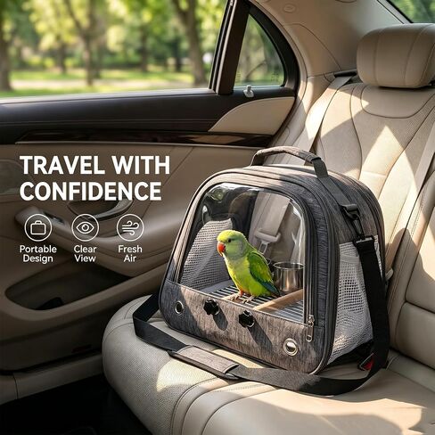 Pethiy Bird Carrier Travel Bag, Bird Travel Carrier Cage for Large Size Parrot Portable Wild Bird Carrier,Lightweight Breathable Bird Backpack Breathable Oxford Parrot Carrier Bag in Kuwait
