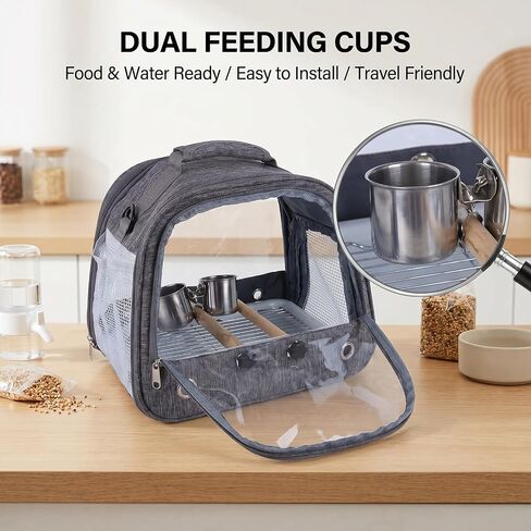 Pethiy Bird Carrier Travel Bag, Bird Travel Carrier Cage for Large Size Parrot Portable Wild Bird Carrier,Lightweight Breathable Bird Backpack Breathable Oxford Parrot Carrier Bag in Kuwait