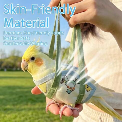 Ouliget Parrot Sling Carrier Bag, Portable Handheld Bird Travel Vests Bag, Escape-Proof Outdoor Walking Bird Pouch for Small Medium Size Parrot Parakeet Budgies,Medium in Kuwait