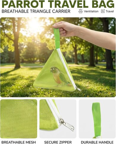 Parrot Triangle Portable Mesh Parrot Bag with Zipper,Hanger, 0.6×0.9Ft in Kuwait