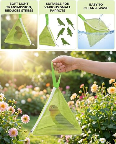 Parrot Triangle Portable Mesh Parrot Bag with Zipper,Hanger, 0.6×0.9Ft in Kuwait