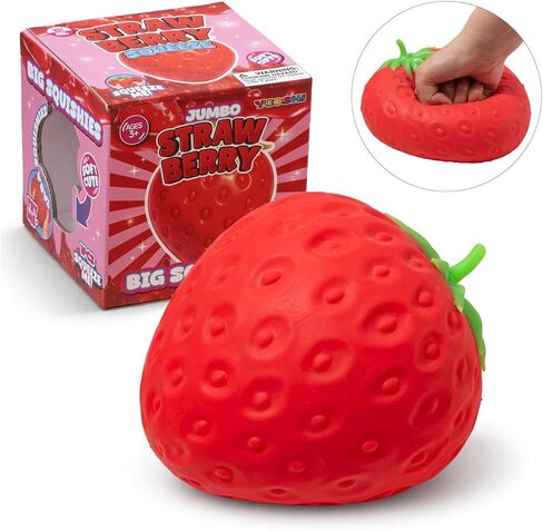 Jumbo Strawberry Squishy Toys, Giant Realistic Fruit Squishy, Soft Slow Rising Stress Ball, Sensory Fidget Toy for Anxiety Relief, Kids & Adults Gift, Party Favor in Kuwait