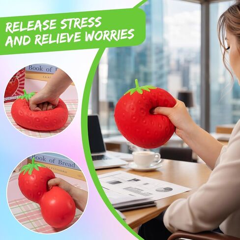 Jumbo Strawberry Squishy Toys, Giant Realistic Fruit Squishy, Soft Slow Rising Stress Ball, Sensory Fidget Toy for Anxiety Relief, Kids & Adults Gift, Party Favor in Kuwait