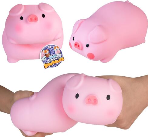 ORB Easy Sqweezy Snugglies Jumbo Squishy Pig - Stretch, Squeeze, Snuggle This Big, Fun, Slow Rising and Extra Soft Toy Pet Pig for Stress Relief - Stretchy and Squishy Fidget Toy for Kids and Adults in Kuwait