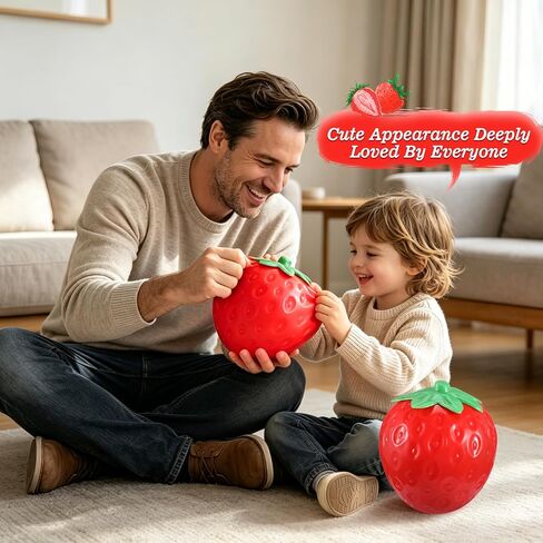 6‑Inch Giant Strawberry Squishy Slow Rising Jumbo Squishy Toy, Big Realistic Soft Fruit Squeeze Stress Ball, Anxiety‑Relief Fidget Sensory Toy, Desk Decoration, Party Favor Gift for Adults and Kids in Kuwait