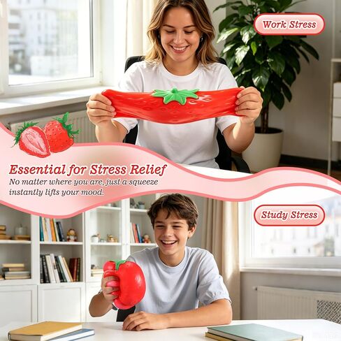 6‑Inch Giant Strawberry Squishy Slow Rising Jumbo Squishy Toy, Big Realistic Soft Fruit Squeeze Stress Ball, Anxiety‑Relief Fidget Sensory Toy, Desk Decoration, Party Favor Gift for Adults and Kids in Kuwait