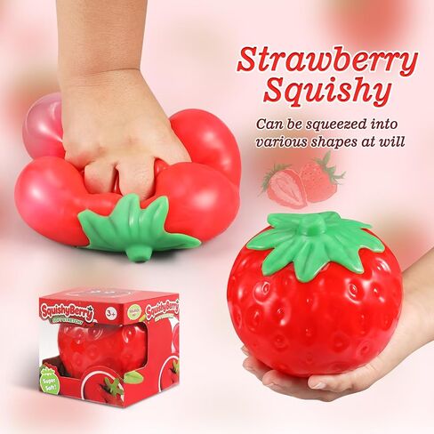 6‑Inch Giant Strawberry Squishy Slow Rising Jumbo Squishy Toy, Big Realistic Soft Fruit Squeeze Stress Ball, Anxiety‑Relief Fidget Sensory Toy, Desk Decoration, Party Favor Gift for Adults and Kids in Kuwait