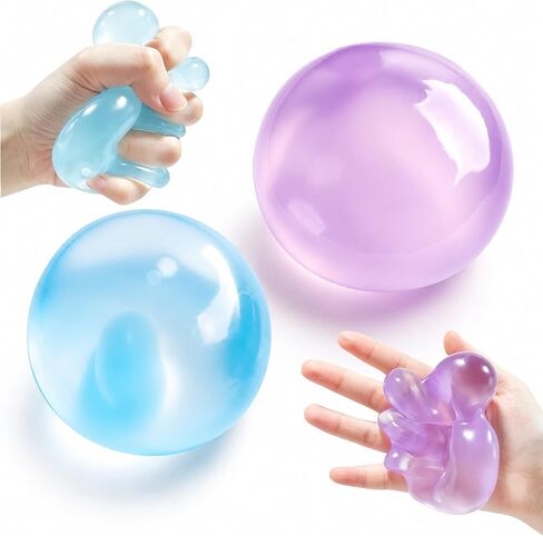 2Packs Coconut Oil Squishy, Coconut Oil Squeeze Stress Ball Clear Jelly Bubblegum Texture Coconut Oil Squishy Toy in Kuwait
