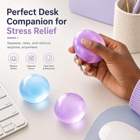 2Packs Coconut Oil Squishy, Coconut Oil Squeeze Stress Ball Clear Jelly Bubblegum Texture Coconut Oil Squishy Toy in Kuwait