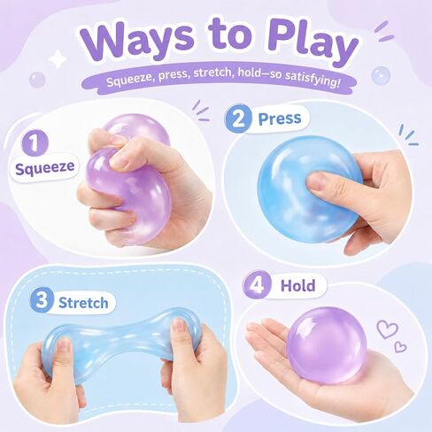 2Packs Coconut Oil Squishy, Coconut Oil Squeeze Stress Ball Clear Jelly Bubblegum Texture Coconut Oil Squishy Toy in Kuwait