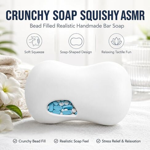 Crunchy Soap Squishy ASMR,Bead Filled Realistic Handmade Bar Soap in Saudi Arabia