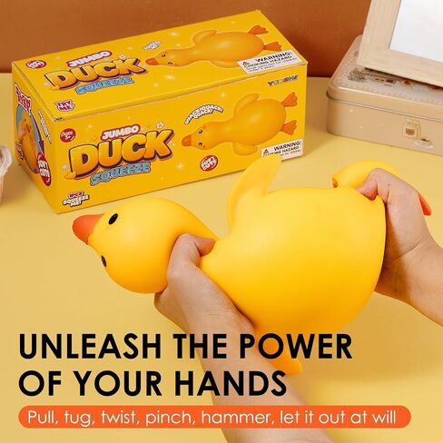 Jumbo Duck Squishy Toy, Giant Realistic Duck Squishy, Super Soft Slow Rising Moldable Stress Ball, Sensory Fidget Toy for Anxiety Relief, Party Favor for Kids & Adults, Stress Relief Desk Toy in Kuwait