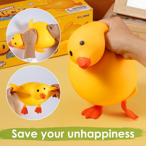 Jumbo Duck Squishy Toy, Giant Realistic Duck Squishy, Super Soft Slow Rising Moldable Stress Ball, Sensory Fidget Toy for Anxiety Relief, Party Favor for Kids & Adults, Stress Relief Desk Toy in Kuwait