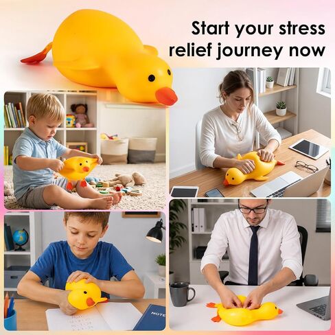 Jumbo Duck Squishy Toy, Giant Realistic Duck Squishy, Super Soft Slow Rising Moldable Stress Ball, Sensory Fidget Toy for Anxiety Relief, Party Favor for Kids & Adults, Stress Relief Desk Toy in Kuwait