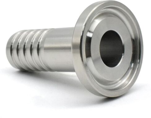 1/2" Tri Clamp Hose Barbed Adapter SS316 with Flange 25.2mm Sanitary Hose Pipe Fitting（2 pack） in Kuwait