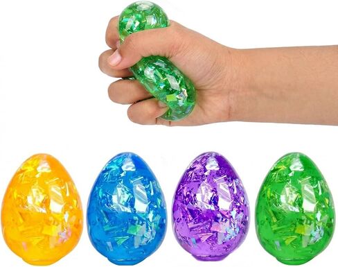 4 Pack Halloween Squishy Toys - Glitter Pumpkin Stress Relief Fidget Toys for Kids, Soft Sensory Toys for Halloween Party Favors, Trick or Treat Bags, Pinata Fillers, Classroom Prizes in Kuwait