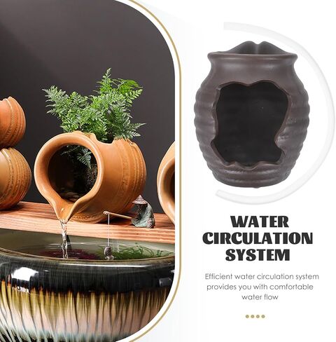 Ceramic Decorative Waterfall Jar Fountain for Aquarium and Garden Decor in Kuwait