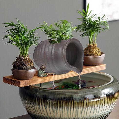 Ceramic Waterfall Jar Fountain Decor for Fish Tanks and Gardens in Kuwait