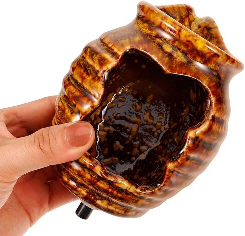 Ceramic Waterfall Jar Aquarium Ornament Relaxing Flow Open Design in Kuwait