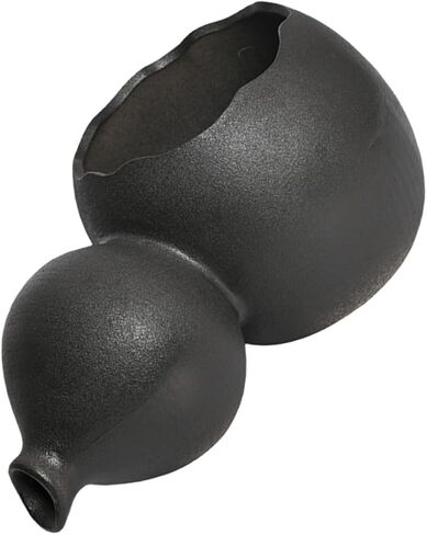 Black Ceramic Jar Waterfall Fountain Decor for Courtyard Water Gardens in Kuwait