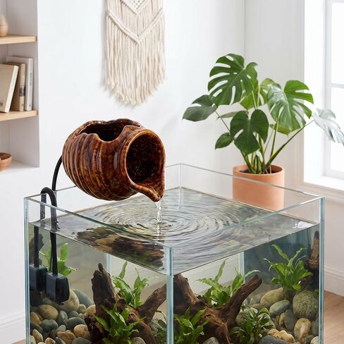 Ceramic Aquarium Waterfall Jar Fountain Decor for Fish Tanks and Gardens in Kuwait