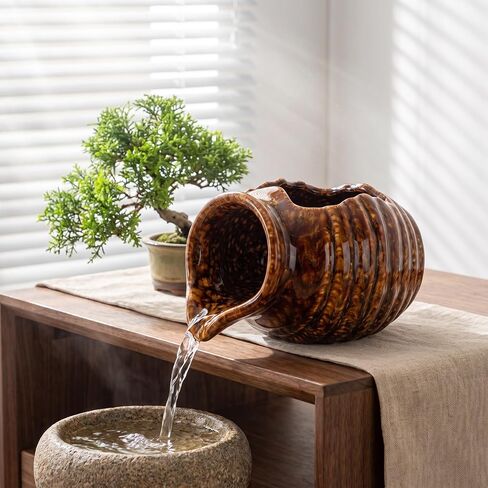 Ceramic Aquarium Waterfall Jar Fountain Decor for Fish Tanks and Gardens in Kuwait