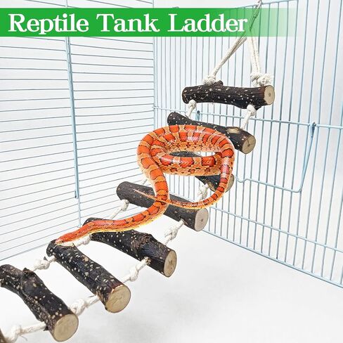 VCEPJH 2 Pack Reptile Wood Branches, Snake Climbing Branch and Reptile Climbing Bridge 59 in Long Bearded Dragon Wooden Ladder for Lizard Ball Pythons Tree Frog Snake Leopard Gecko in Kuwait