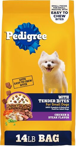 Pedigree Tender Bites Small Dogs Dry Dog Food, Chicken & Steak, 14 lb in Kuwait