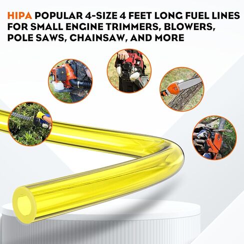 Hipa Gas Fuel Line Hose Tubing for Small Engine Weedeater 4 Size 4 ft. Each in Kuwait