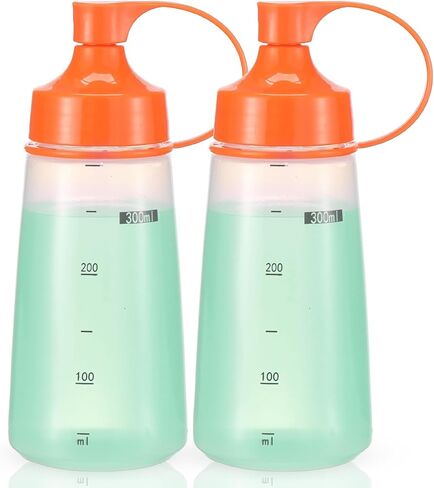 Squeeze Bottles Wide Mouth - Pack of 2 Condiment Bottle Squeeze BPA free for Chunky Sauces, Resin, Crafts, Condiment Squeeze Bottles 300 mL/10 oz. (Orange) in Kuwait