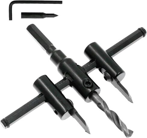 Luomorgo 1 3/16" to 7 7/8" Adjustable Hole Saw Circle Cutter Drill Bit Tool Saw Round Cutting for Drywall Wood in Kuwait
