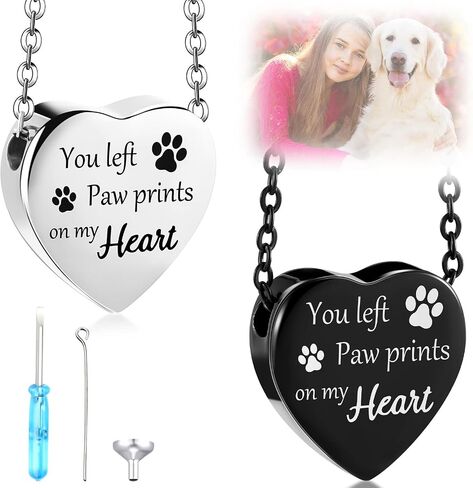 Yinkin 2 Pcs Pet Cremation Jewelry for Ashes Urn Necklace,Classic in Kuwait