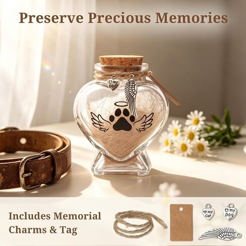 Pet Memorial Gifts for Loss of Dog Cat - Pet Loss Sympathy Gift Box with Suncatcher, Candle, Jar, Keychain & Card - Dog Passing Away Bereavement Gift, Pet Remembrance Gift Basket for Friends Family in Kuwait