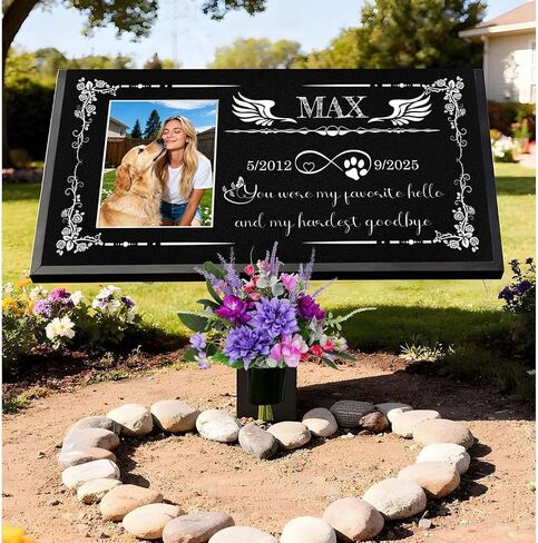 Personalized Pet Memorial Stone - Cat & Dog Grave Marker for Outdoor in Kuwait