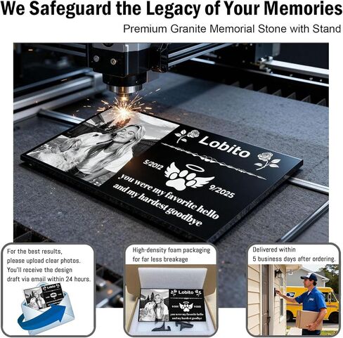 Personalized Pet Memorial Stone - Cat & Dog Grave Marker for Outdoor in Kuwait