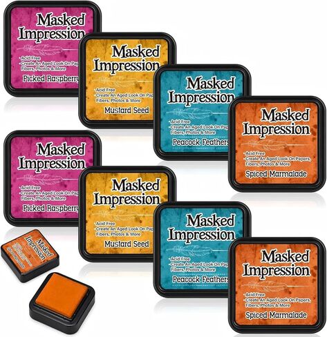 Sliner 8 Pcs Mini Ink Pads for Stamps Water Based Stamp Pad for Scrapbooking, Journaling, Card Making, DIY Craft Scrapbook Supplies for Adults(Earthy Neutrals) in Kuwait