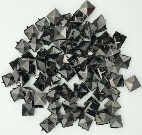 Newless 10mm Square Pyramid Studs Metal Rivets for Clothing Leather Gold in Kuwait
