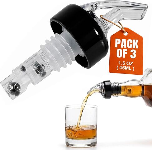 Measured Pourer - Liquor Bottle Pourers - Collared - Made 100% In The USA. Bar Spouts That Don't Leak - No Cracks, Just A Perfect Cocktail Pour Everytime. Great for Wine Too! (1.50) in Kuwait
