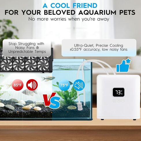 26 Gal Aquarium Chiller, 1/13 HP Built-in Pump Fish Tank Cooler for Axolotl in Saudi Arabia