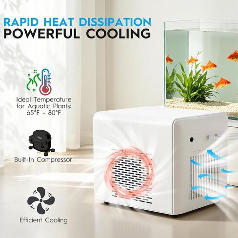 26 Gal Aquarium Chiller, 1/13 HP Built-in Pump Fish Tank Cooler for Axolotl in Saudi Arabia