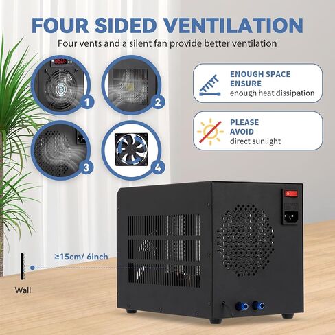 Poafamx 16Gal Aquarium Chiller, Small Water Chiller with Electronic Cooling in Kuwait