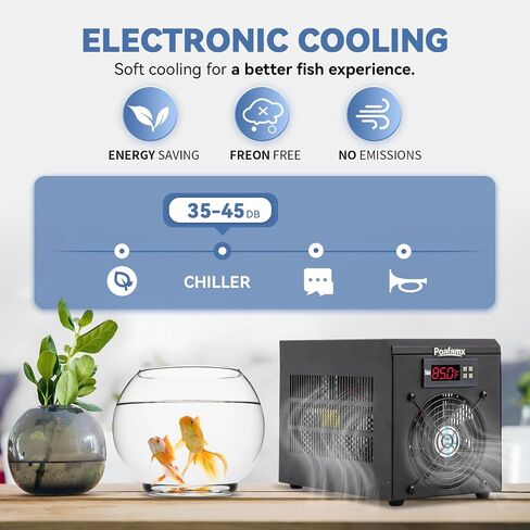 Poafamx 16Gal Aquarium Chiller, Small Water Chiller with Electronic Cooling in Kuwait