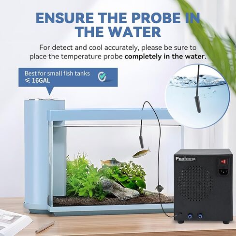 Poafamx 16Gal Aquarium Chiller, Small Water Chiller with Electronic Cooling in Kuwait