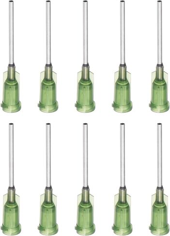 uxcell Industrial Blunt Tip Dispensing Needle with Luer Lock for Liquid Glue Gun, 14G 1", 10 Pcs (Olive) in Kuwait