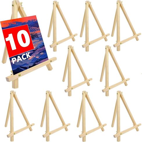 25 Pack 9" Wood Easels, Tabletop Tripod Stand for Painting Party & Crafts in Kuwait