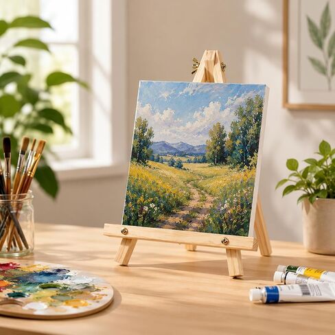 16 Pack 9 Inch Wooden Tripod Easel Stand, Foldable for Painting & Display in Kuwait
