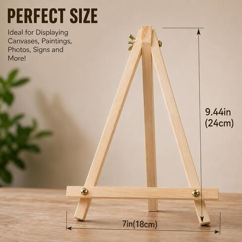 16 Pack 9 Inch Wooden Tripod Easel Stand, Foldable for Painting & Display in Kuwait