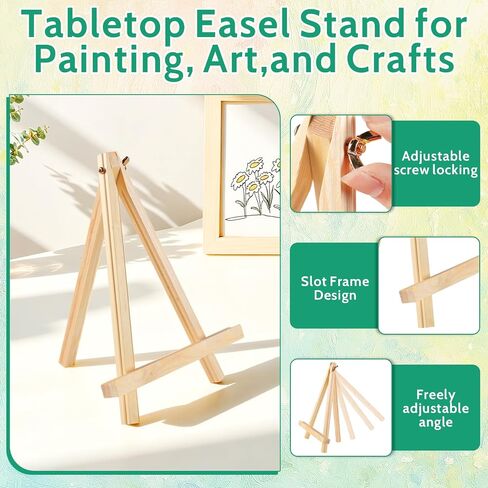 6 Pack 8x10 Inch Canvas Boards with Easel – Beginner Painting Kit for Acrylic, Oil, and Watercolor Crafts, Perfect for Sip and Paint Parties in Kuwait