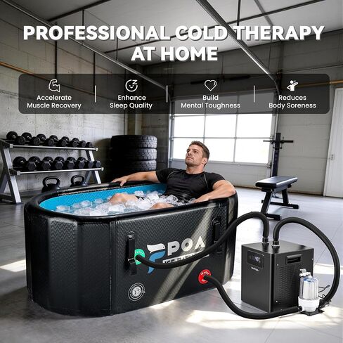 Poafamx Ice Bath Chiller 1/3 HP with External Filter & Water Pump Hoses in Saudi Arabia
